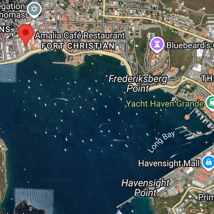 Location map for Amalia Cafe Charlotte Amalie